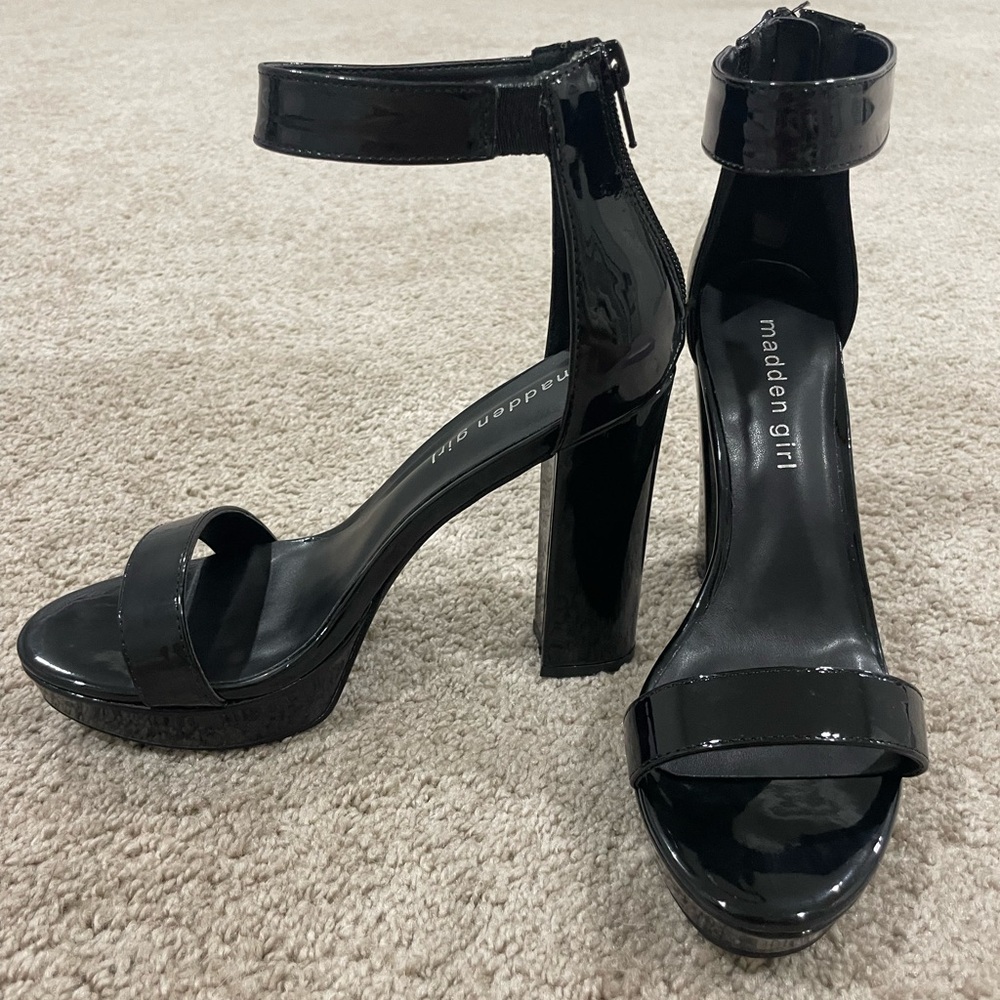 Black Patent Siren Madden Girl Heels